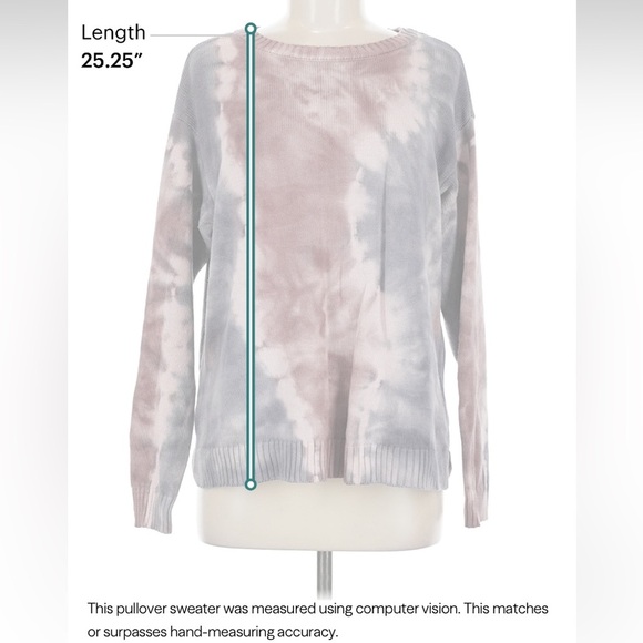 All Worthy Tie Dye Oversized Knit Sweater Gray/Pink Size Medium - Picture 6 of 8